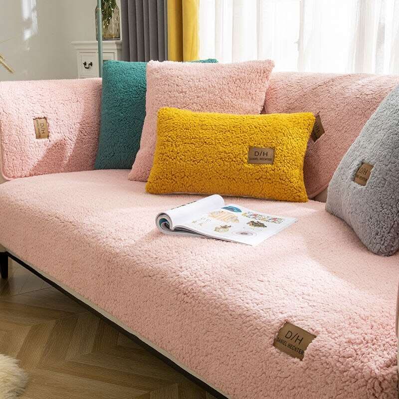 Funda de sofá ultrasuave de cachemira de cordero – efecto peluche y antideslizante 